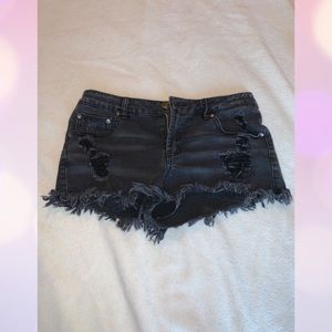 Black Ripped Shorts